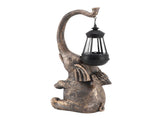 Elephant Statue Solar Powered LED Warm Light with Lantern Elephant Figurines for Gift Garden V1294-YM0901-3119230188111