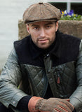Dents Mens Abraham Moon Check Tweed Newsboy Cap Hat - Sage V563-1-3039-SAGE-XL