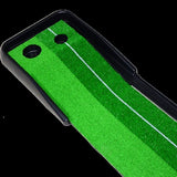 Indoor Practice Putting Green 2.5m Mat Inclined Ball Return Fake Grass 2 Holes V63-832861