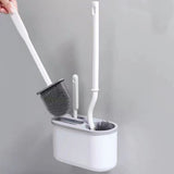4 Pieces Toilet Bowl Brush Set Punch Free Wall Mounted Toilet Brush Holder with 3 Brush for Bathroom V1294-YM0521-3117230080912