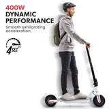 VALK 400W Electric Scooter, with Suspension for Adults Portable Folding Ride On,Synergy 5 MkII White V219-TRNESCVAS5W