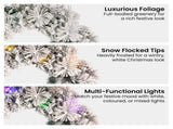 Christabelle 61cm Christmas Wreath Snowy Dorset Pine with Multi-Function LED Lights Tree Door D 112_WFLSD61
