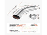 Elbow Exhaust Tip, 127mm Inlet, 152.4mm Outlet, 584mm Overall Length, Chrome Turn Down Exhaust Tip V952-PQWGZWGRK5INWJ6MB001V0