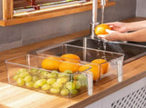 Freezer Ice Bin with Pull Out Handle, Clear Storage Container for Ice Cubes, Kitchen Pantry V1366-AZ2-W-16555