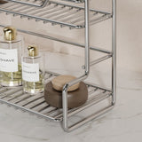 304 Stainless Steel Two Layers Tabletop Storage Rack Kitchen Spice Rack Bathroom Cosmetics Mouthwash V1161-101203