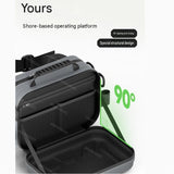 Grey Hard Shell Fishing Waist Bag - Waterproof 1000D PVC Lure Pack with 90 Degree Open Workbench and V888-ELOSUNG56804