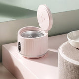 Portable Rechargeable Ultrasonic Retainer Cleaner with 3 Modes for Dentures Aligner Jewelry - Pink V1263-JX-8208-1