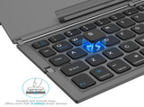 Black foldable wireless keyboard, Broadcom Microchip, US layout keyboard, iOS compatible keyboard, V1347-888-BLA-22349