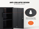 Metal Storage Cabinet w/ 3 Keys 2 Adjustable Shelves & Magnetic Door Black V952-ZXCWJCQHY3180B55IV0