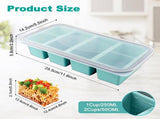 2 Pack Silicone Freezer Trays with Lid, BPA Free Silicone Molds for Soup and Sauce Meal Prep, Easy V1237-ZY-924-018