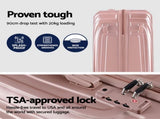 Wanderlite 3 Set Luggage 20-24-28 Inch Suitcase with TSA Lock Carry On Hard Shell Travel Luggage LUG-ABS-STR-3SET-PK