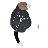 Wall Clock Self Adhesive Waterproof 3D Effect Silent Movement Dog Wall Clock with Tail for Window V1294-YM0523-3115220018211
