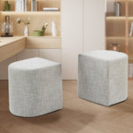 Ottoman Stool Linen Fabric Footstool Foot Rest Pouffe Pouf Seat - Cream Grey V274-FT-GQSST03-CR1