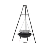 Tripod Garden Fire Pit BBQ Cast Iron & Steel Round Outdoor Fire Bowl V63-838851