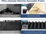 Acoustic Foam Panels, 2X12X12inch Self-Adhesive Sound Proof High Density Soundproof Wall Panels V1369-AZ3-W-11758
