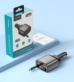 CHOETECH TC0033 105W USB-C+USB-A Fast car charger with Stretchable USB-C + Lightning cables V28-ELECHOTC0033