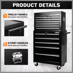 Black15 Drawer Tool Box Trolley Cabinet Storage Cart Garage Toolbox Organiser V465-95230-95237