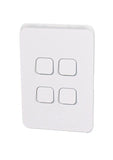 3000 Series 4 Gang, 250V 10Ax1-Way/2-Way Vertical Mount Iconic Flush Switch, White V1202-V1-CLI3044VAVW
