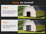 CARLA HOME Solar Automatic Chicken Coop Door with Timer, Light Sensor, Remote Control, Anti-Pinch, V178-36374