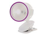 Fan with Clamp Quiet 360 Degree Rotation Rechargeable USB Portable Fan for Desk Bedside White V1294-YM0901-3113250077511