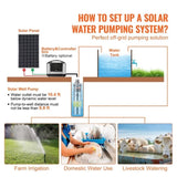 Solar Water Pump, DC 277W Submersible Deep Well Pump, Max Flow 2.1 m/H, Max Head 83 m, Max V952-TYNSB260W10GVTKZOV9