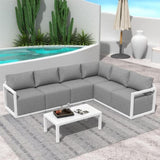 Alfresco Contemporary All-Weather Lounge Set Charcoal Grey V264-OTF-543A-DGR-7PC