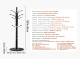 Coat Freestanding, Coats Tree Stand with Stable Marble Base & 6 Hooks, Free Standing Hall Coat V952-YMJWGSJSSCP0JYMX6001V0