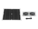 25W Solar Panel Fan Kit IPX65 Waterproof Low Noise Efficient Solar Powered Dual Fan for Chicken Coop V1294-YM0521-3114230040711