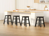 Artiss 4x Bar Stools Round Chairs Wooden Black BA-G-7033-BKX4