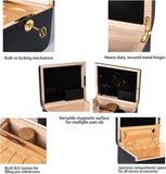 Wooden Storage Chest With Movable Tray Wood Lockable Stash Box Rolling Tray Gift V201-WSB2218BL8AU