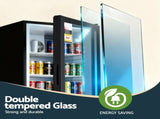 Devanti 105L Bar Fridge Glass Door Mini Fridge Countertop Cooler Black BF-F-G-105L-BK