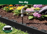 Green Fingers Garden Edging 60ft 30pcs Flexible Garden Border Plastic Lawn Edging Black XFEL-GED-66FT-30PCS-BK