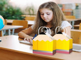 24pcs Back to School Teacher Gifts Pencil Shaped Paper Bags Bulk, Welcome Candy Treat Boxes for V1366-AZ2-W-19350