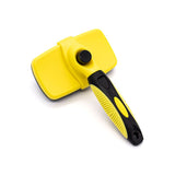 3 Pack Yellow 17*10cm Self-Cleaning Pet Slicker Brush with 60 Degree Curved Pins - One-Click Hair V888-ELOSUNG56205-3