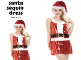 Womens Santa Christmas Sequin Dress Costume Xmas Party Ladies Santa V563-12225
