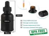 24 Pack,1oz Glass Dropper Bottle, Frosted Black Tincture Bottles with Dropper,Pretty Finish for All V1258-DP02-WO-946