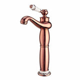 Copper Faucet for Bathroom Sink Hot & Cold Water Mixer, Vintage Retro Style, Deck-Mounted Basin V1107-113-87537-GLD-305MM