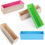 3 Pcs 42oz Soap Loaf Mold Flexible Rectangular Silicone Soap Molds Wood Box Tray Making Supplies for V1259-DP01-F-118