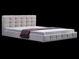 Linen Fabric Queen Deluxe Bed Frame Beige V63-802187