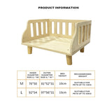 Solid Wood Pet Cat Dog Bed Wooden Puppy Home Bed Pet Supply M Sizes w/Pillows V488-PCPBP-M