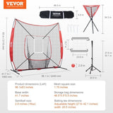 7x7 Baseball Softball Practice Net, Portable Baseball Training Net for Hitting Catching Pitching, V952-77YCDPJXLW77G44GZV0