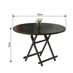 SOGA Black Dining Table Portable Round Surface Space Saving Folding Desk Home Decor TABLERD723