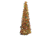 4.9ft PET Foldable Artificial Xmas Tree Sequin Pop Up Xmas Tree for Home Holiday Decoration Gold V1294-YM0901-3115240121611