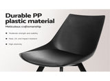 Artiss Dining Chairs Set of 2 PU Leather Plastic Metal Black UPHO-C-DIN-5221-BKX2