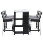 Gardeon 5-Piece Outdoor Bar Set Patio Dining Chairs Wicker Table Stools ODF-BARSET-STORE-5SET