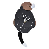 Wall Clock Self Adhesive Waterproof 3D Effect Silent Movement Dog Wall Clock with Tail for Window V1294-YM0523-3115220018211