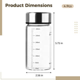 4PCS Borosilicate Glass, 10oz/300ml Reusable Drinking, Portable Glass Juicing V1369-AZ3-W-08680