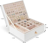 Jewelry Box Organizer for Necklaces, Earrings, Bracelets, Rings, Large PU Leather Jewelry Box with 3 V1188-JAR60-16667-1