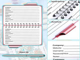 2 Pack Portable Password Notebook, Password Organizer Notebook Elegant Pattern Password Book Keeper V1259-DP01-A-3236