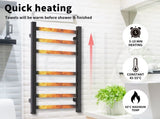 Aluminium Heated Towel Rail 7-Bar Electric Warmer Black V178-66800